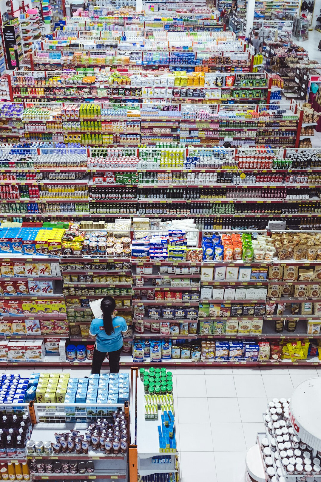 supermarket aisle with products